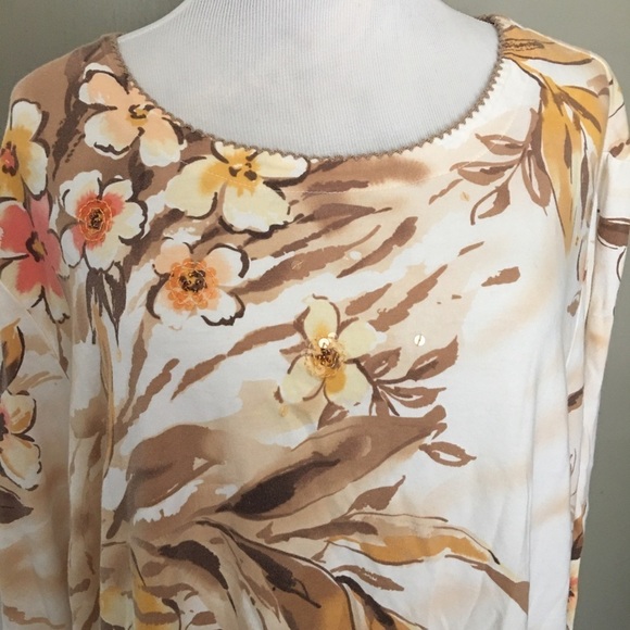 Alfred Dunner tunic top Sz 1X. Fall colors, pullon, long sleeves. - Picture 3 of 9